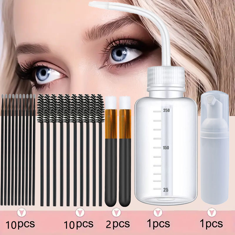 Eyelash Extension Wash Kit - 23&24個入りまつげエクステ洗浄キット 5/4 in 1 ラッシュシャンプーブラシ ソープフォーム洗浄ボトルセット