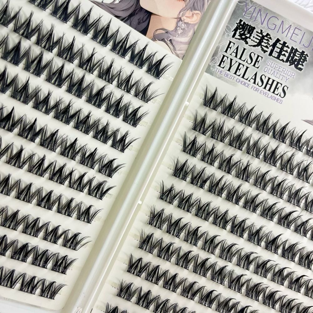 Eyelash Extension No 11 - 100/130/200クラスター ブラック セルフ接着式つけまつげ 11-13MM 大容量 DIYまつげエクステ