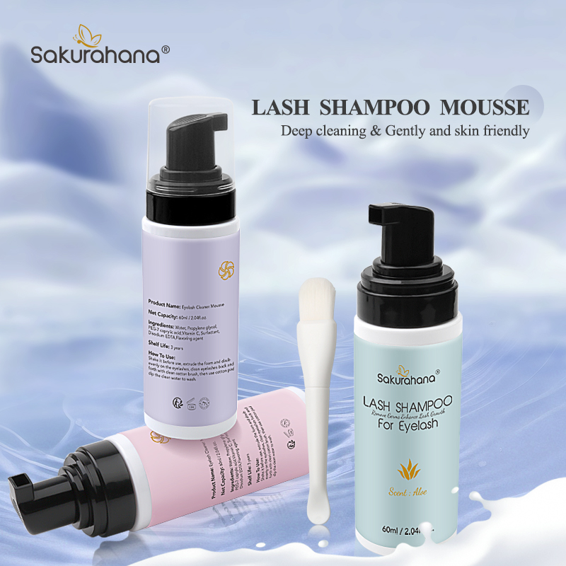 Eyelash Extension Wash Kit - SAKURAHANA シャンプー 60ml まつげエクステ ディープクレンジングフォーム メイク落としフォーム