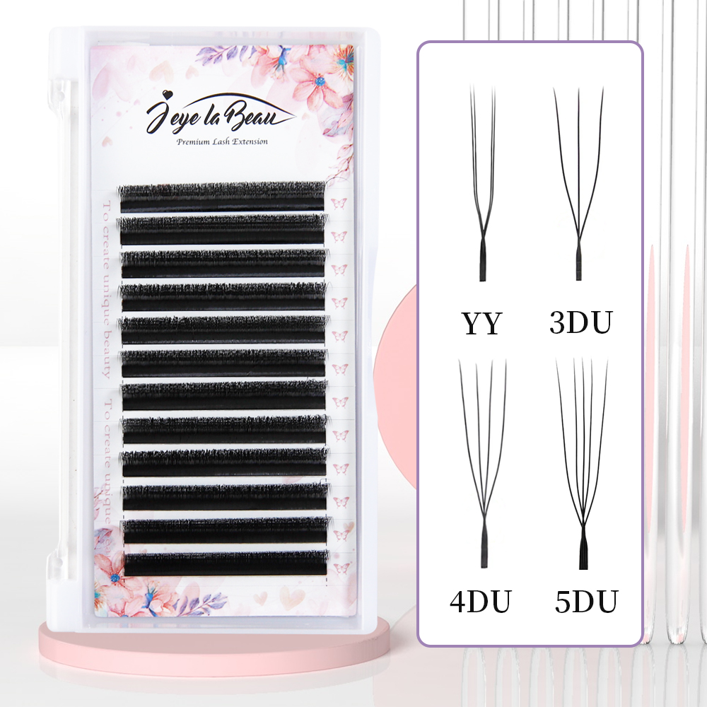 Eyelash Extension Yelix - U字型YY 3DW 4DW 5DWまつげエクステ ハンドメイドプレミアムソフトプレメイドファンUラッシュ ビューティーメイクアップ