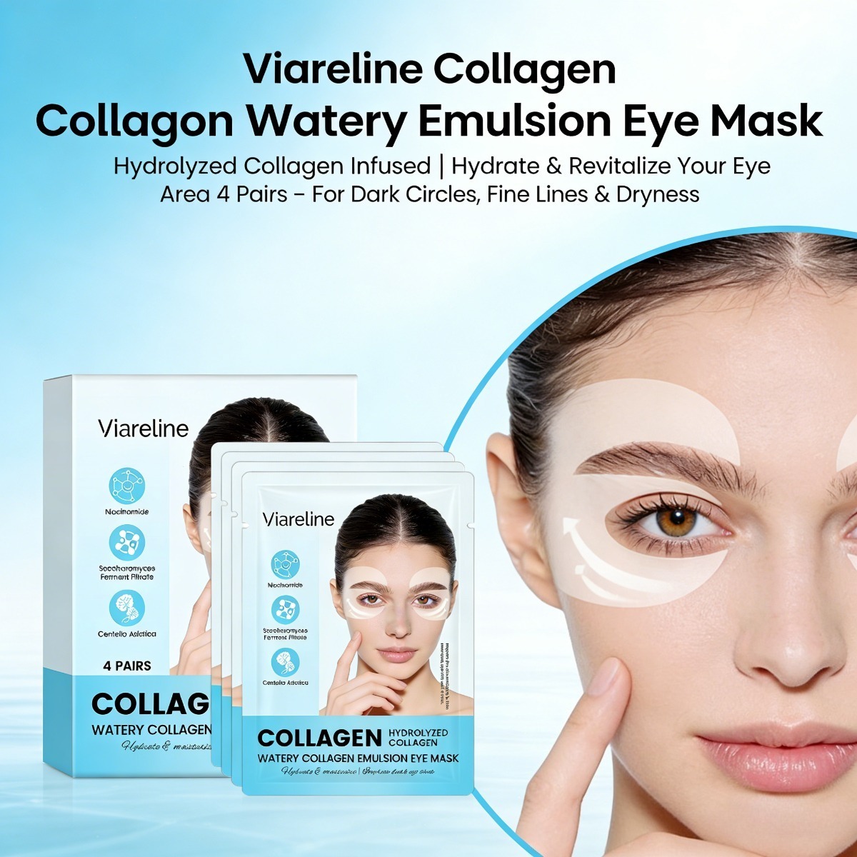 Eye Pad Collagen - コラーゲンアイパッチ 小じわやくまを軽減 保湿してハリを保つ 柔らかく滑らかな目元の肌を維持する アイケア