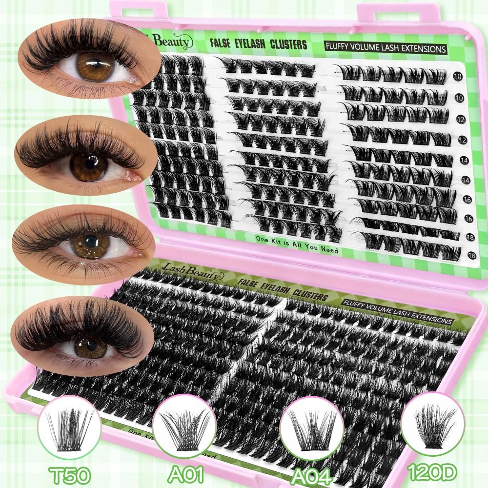 Eyelash Extension Natural Look - ナチュラルルックつけまつげ ボンド＆シール クラスターデザイン 3Dフェイクミンクラッシュ ウィスピー風 アイメイクツール