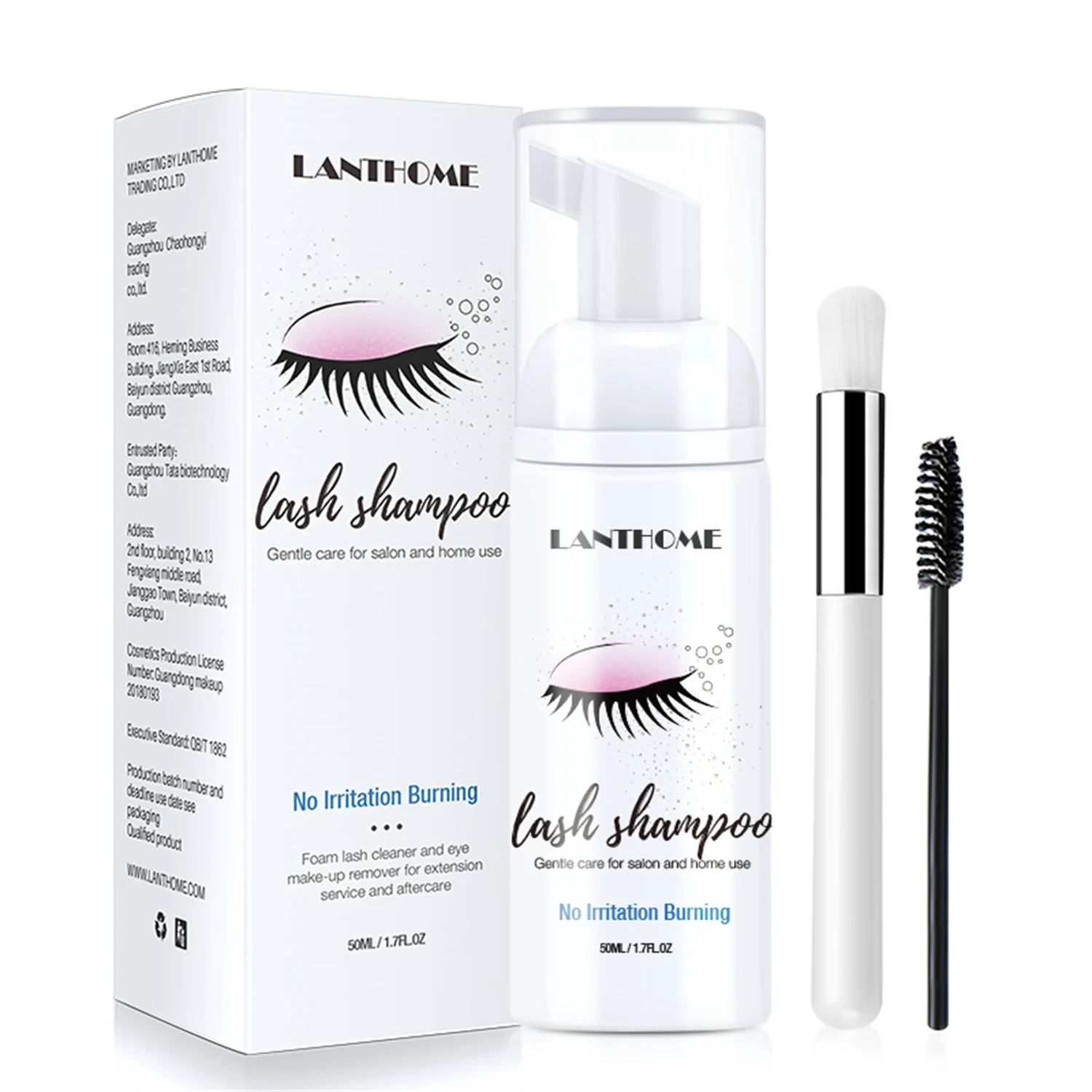 Eyelash Extension Wash Kit - 50 ミリリットル Lanthome まつげエクステンションシャンプー泡まぶたディープクリーンクレンザーメイクアップツールマスカラリムーバー接着剤サロン家庭用