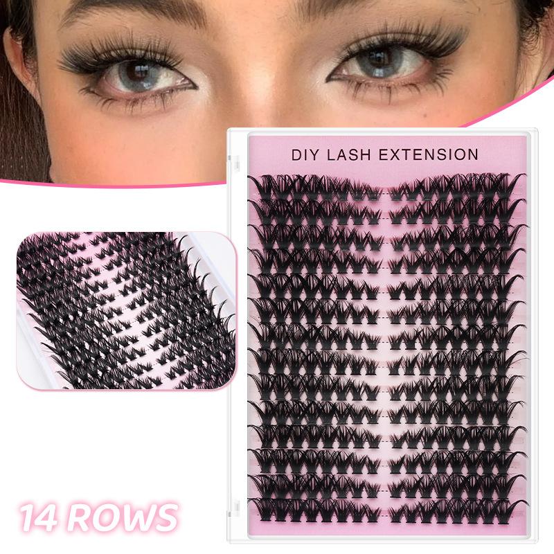 Eyelash Extension Natural Look - 20個入り DIYつけまつげ セルフエクステ ソフトボリューム ナチュラルルックまつげ 素早く美しくなるつけまつげ