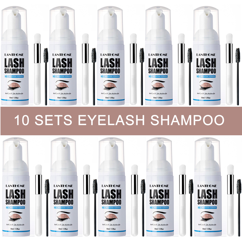 Eyelash Extension Wash Kit - 50 ミリリットル Lanthome プロまつげエクステンションシャンプーまぶたラッシュ発泡クレンザー接着剤リムーバーメイクアップ女性のためのディープクリーニング
