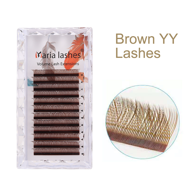 Eyelash Extension Yelix - マリアブラウンYY型まつげ カラフルYYタイプまつげエクステ 卸売メイク ソフトブラックまつげ サプライヤー