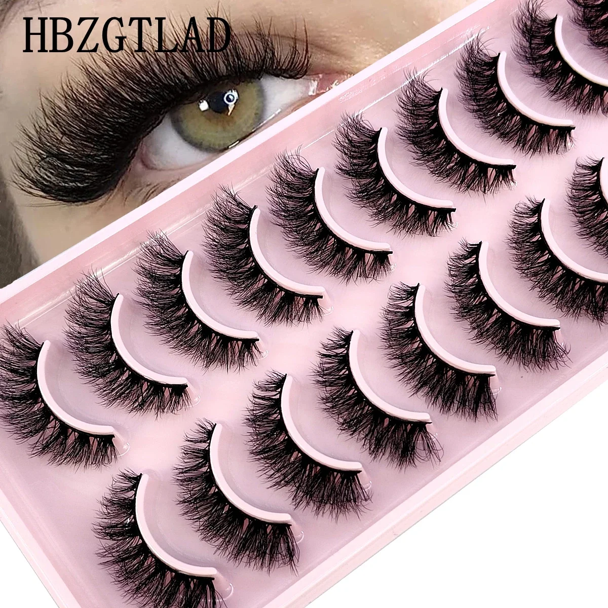 Eyelash Extension For Big Eyes - HBZGTLAD 10 ペア 3D ミンクヘアつけまつげナチュラル乱雑なまつげ十字状のうっすらとしたふわふわまつげエクステンションビッグアイメイクアップ