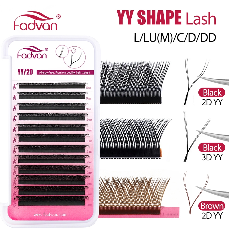 Eyelash Extension Yelix - FADVAN YY/SYY シェイプ L/LU(M)/C/D/DD ブラウンまつげエクステンションソフトプレミアムつけまつげ個別メイクブラック十字美容