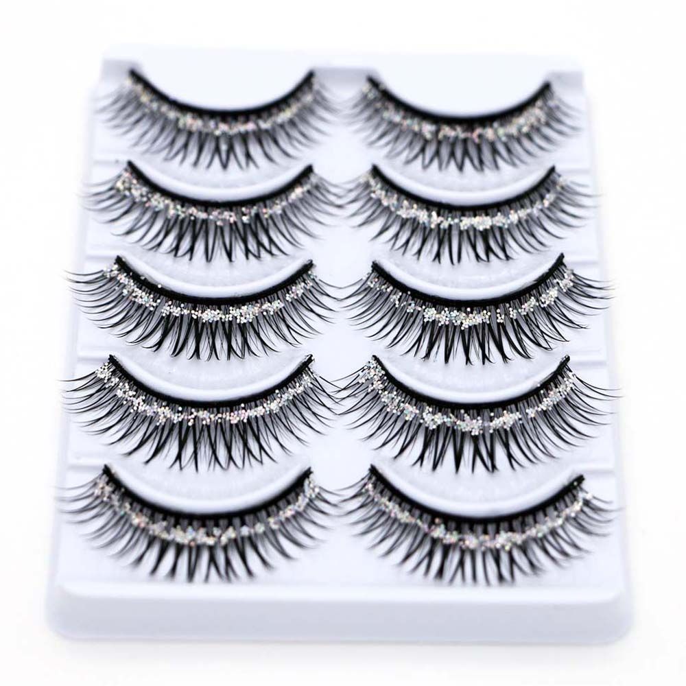 Eyelash Extension For Big Eyes - クロスラッシュグリッターシークイン長持ちラインストーンつけまつげラッシュエクステンションシークインつけまつげビッグアイズつけまつげ