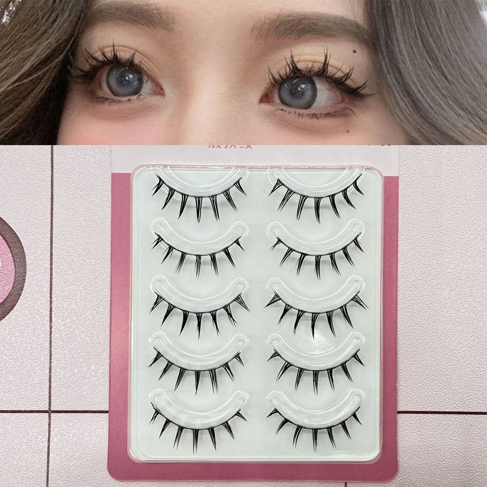 Faux Mink Lash - 5ペアパック 日本製 コスプレ用つけまつげ ドラマチックな厚めの漫画風アニメまつげ フェイクミンクつけまつげ 女性用まつげエクステ