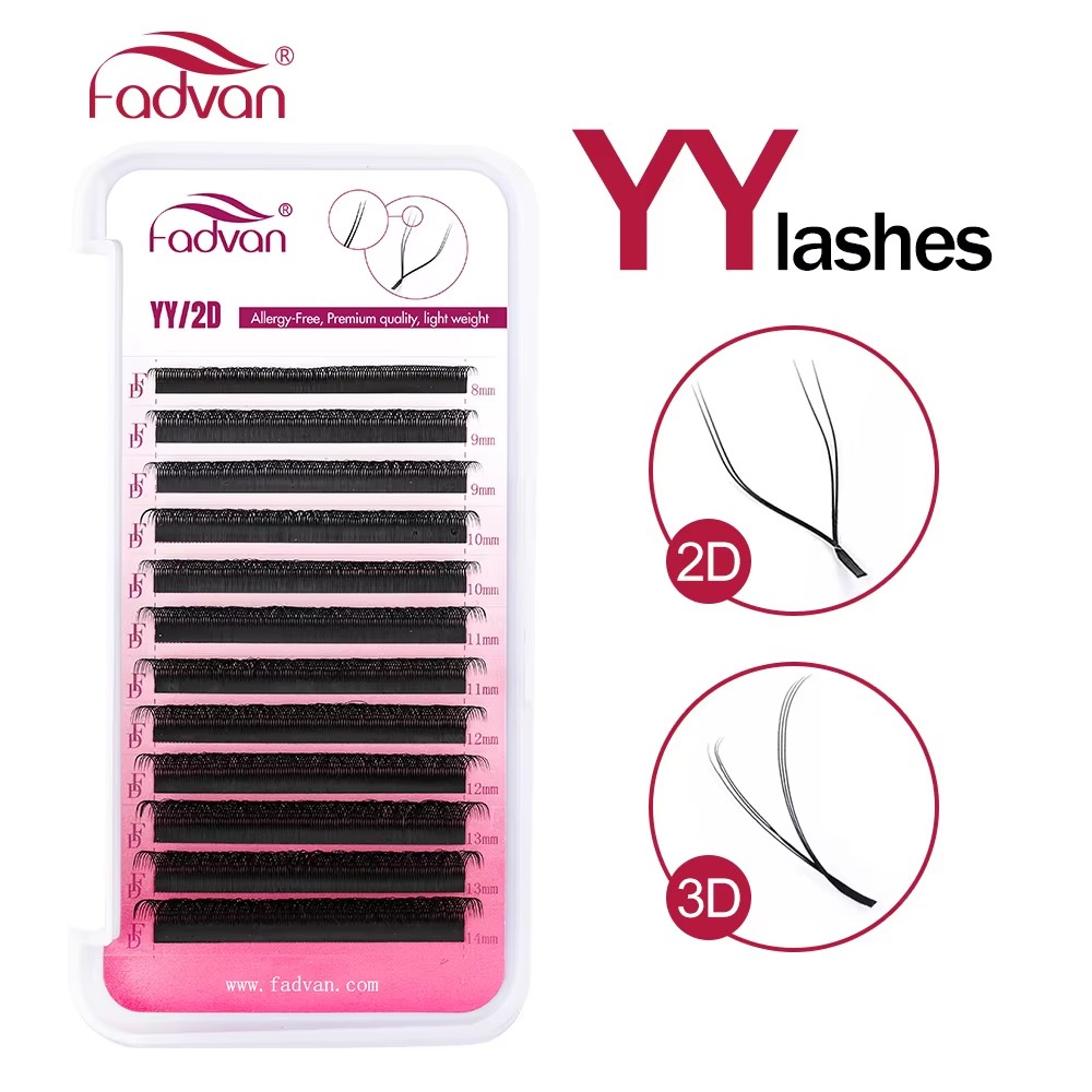 Eyelash Extension Yelix - Fadvan 2D/3D YY 形状 0.07 ミリメートル