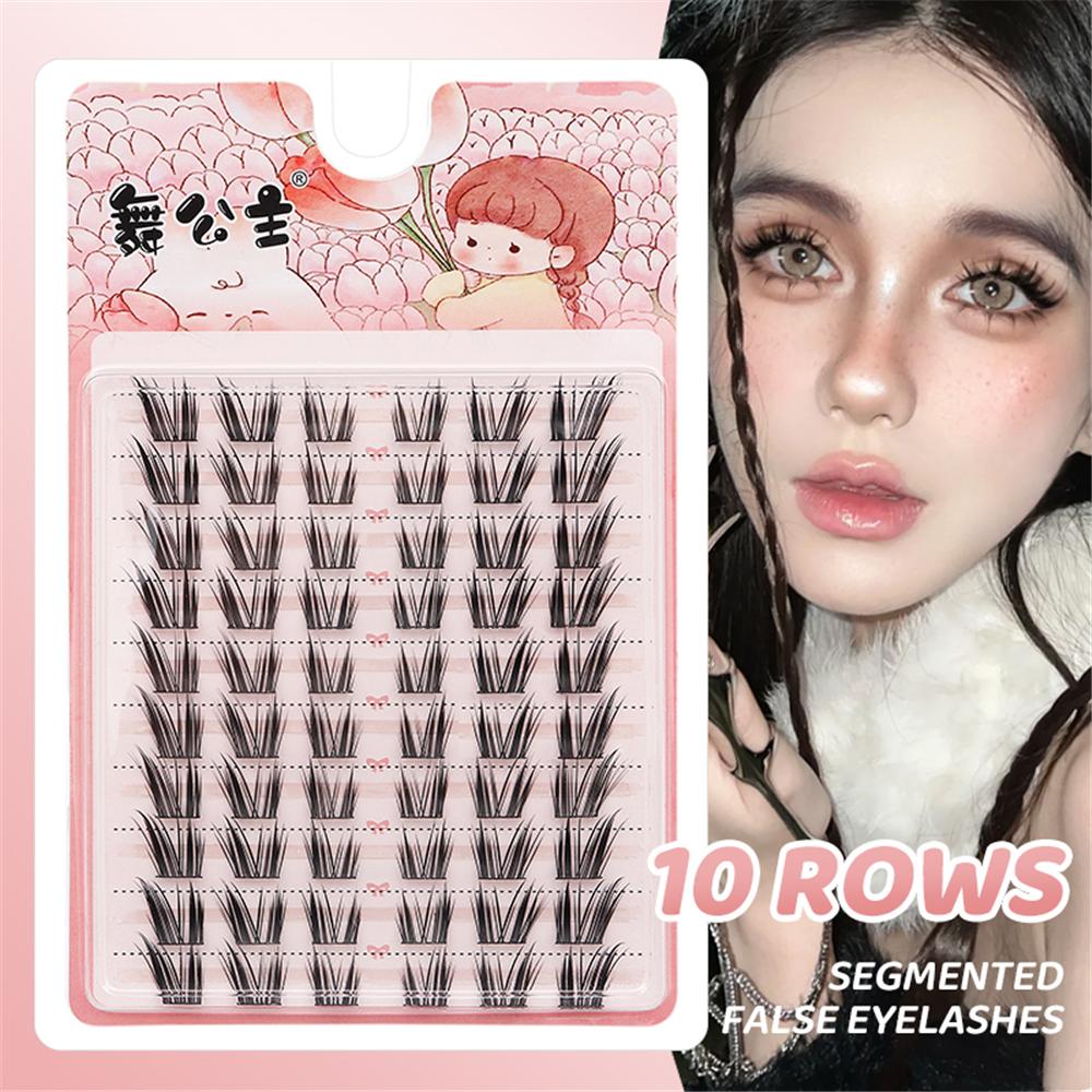 Eyelash Extension Wet Look - 60/100 個ナチュラルフェアリーラッシュクラスター D カール目に見えないラッシュバンドマンガまつげクラスターウェットルックうっすら DIY まつげエクステンション