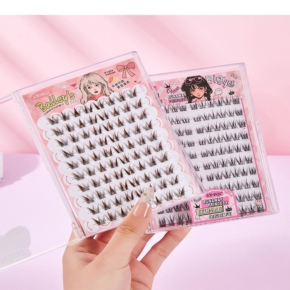 Eyelash Extension No 11 - 80クラスター 11-12MM 自己粘着式つけまつげ 簡単装着 ナチュラルDIYまつげエクステ アイメイク