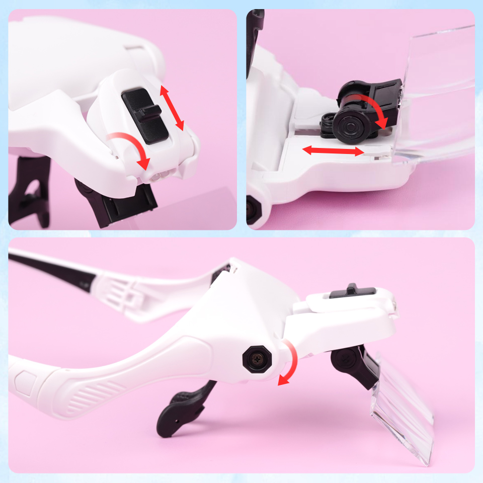 まつげエクステ拡大鏡、調整可能なヘッドバンド拡大鏡、LEDラ - Eyelash Extension With Glasses のレビューと価格