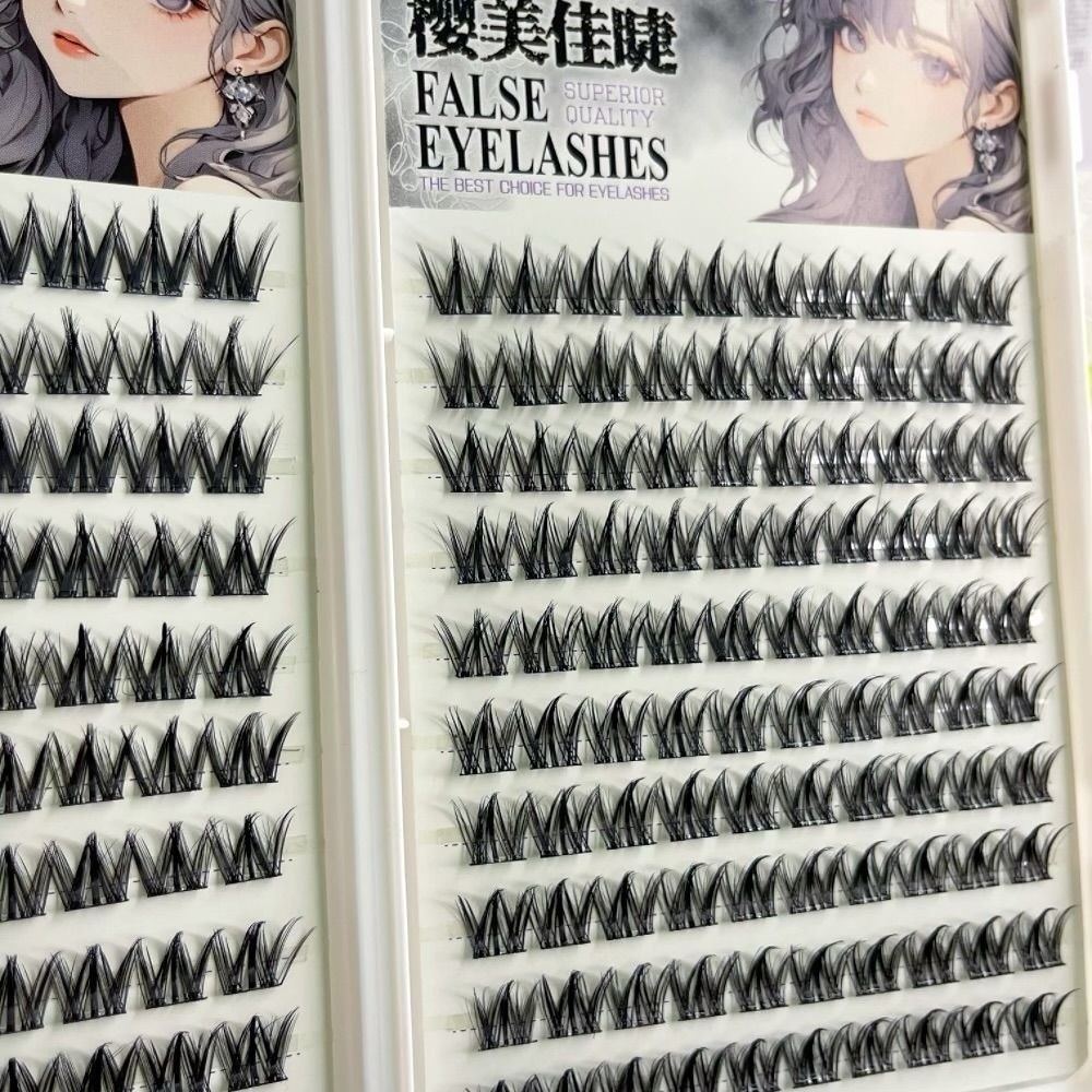 100/130/200 クラスターブラック自己粘着つけまつげ - Eyelash Extension No 11 のレビューと価格