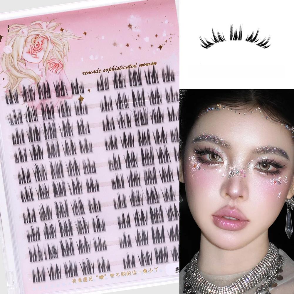 再利用可能なスパイキーセグメントクラスターアッパーまつげ、ふ - Eyelash Extension For Big Eyes のレビューと価格