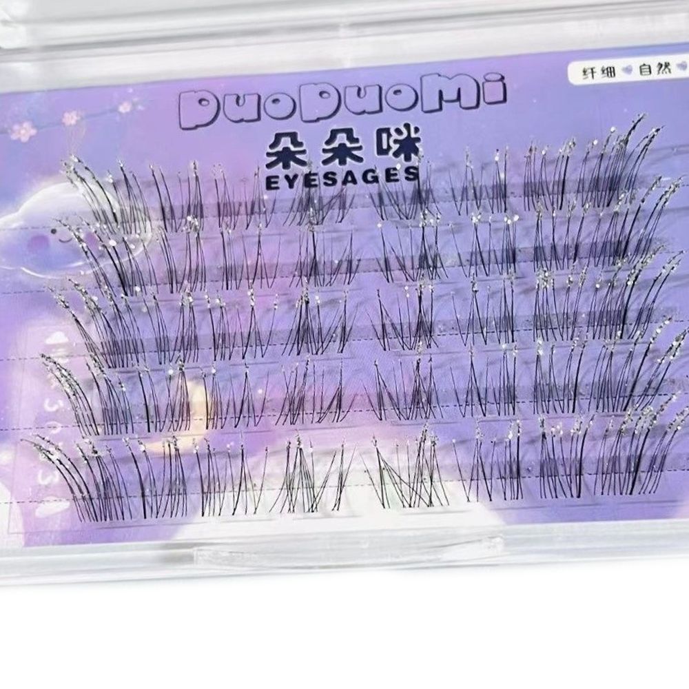 輝くラインストーン付きつけまつげ、ふわふわした束状、ウィスピ - Eyelash Extension Wispy Look のレビューと価格