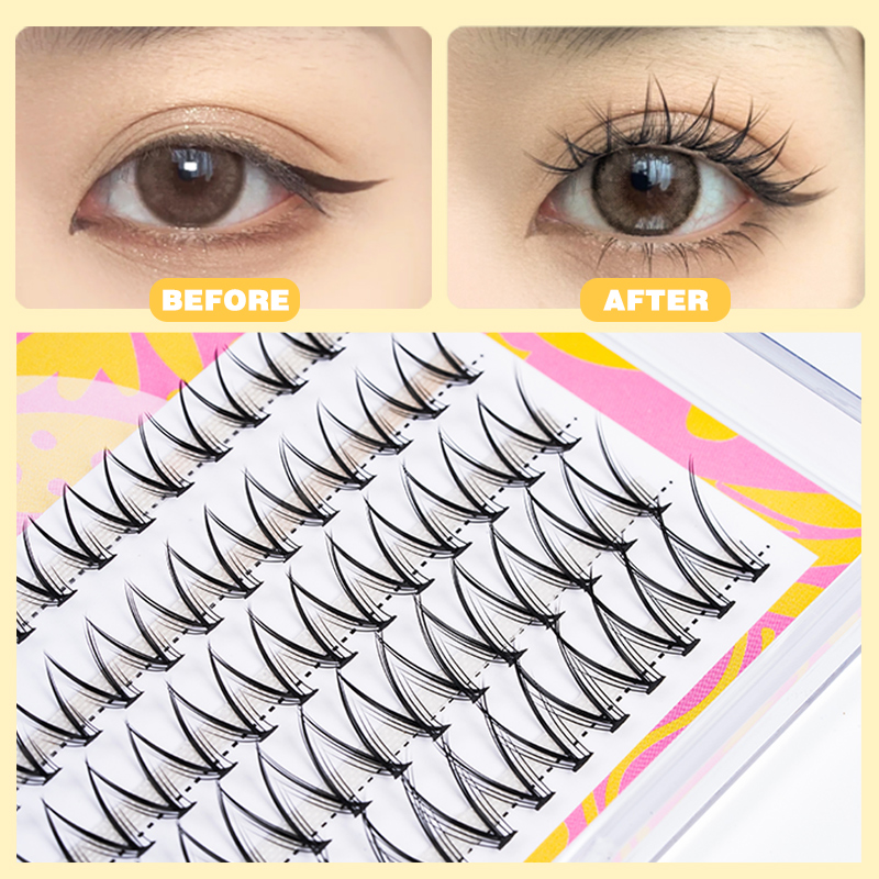 イルミネーション-楕円形のクラスターV字型まつげ,プロのまつ - Eyelash Extension For Big Eyes のレビューと価格