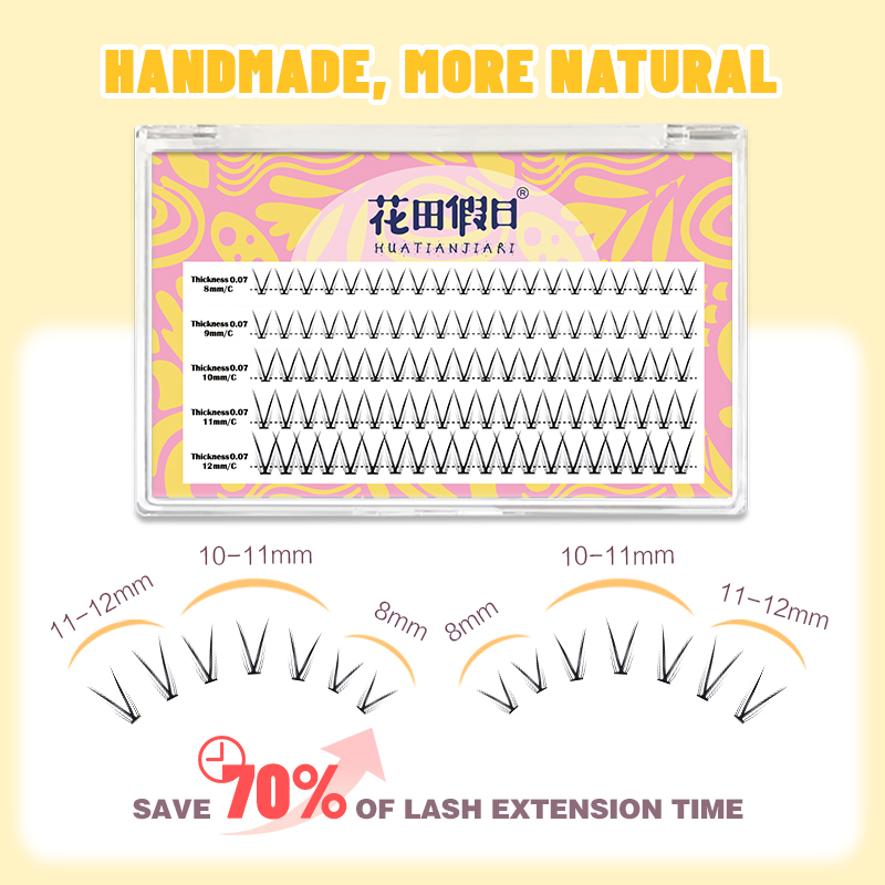 イルミネーション-楕円形のクラスターV字型まつげ,プロのまつ - Eyelash Extension For Big Eyes のレビューと価格