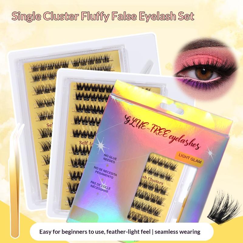 新しいDIYまつげエクステキット、接着剤不要の個別まつげクラ - Eyelash Extension Natural Look のレビューと価格