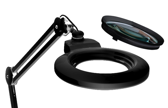 交換可能なレンズ付き7インチ大型LED拡大鏡、LEDまつげエ - Eyelash Extension With Glasses のレビューと価格