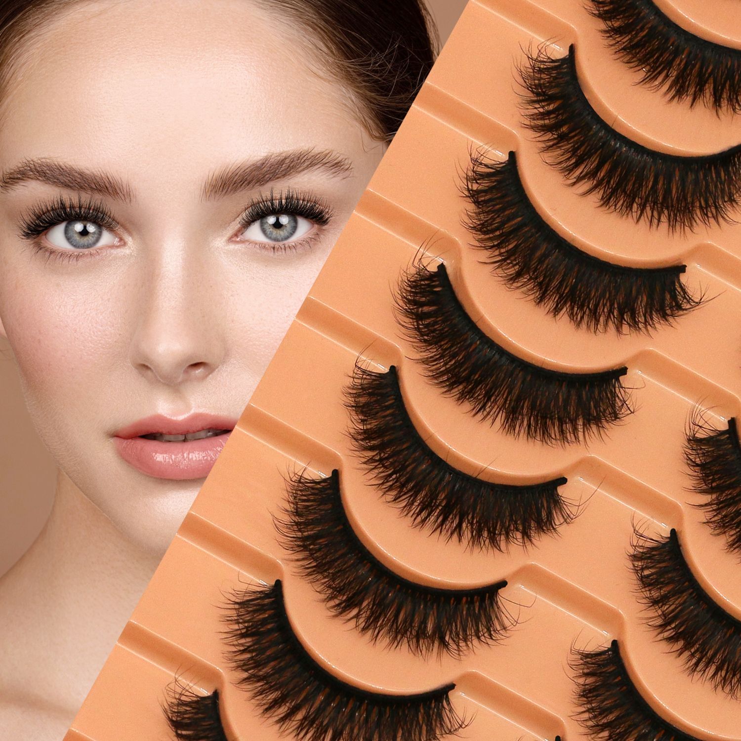 10ペアの6Dフェイクミンクまつげ、厚くふわふわしたフルスト - Faux Mink Lash のレビューと価格