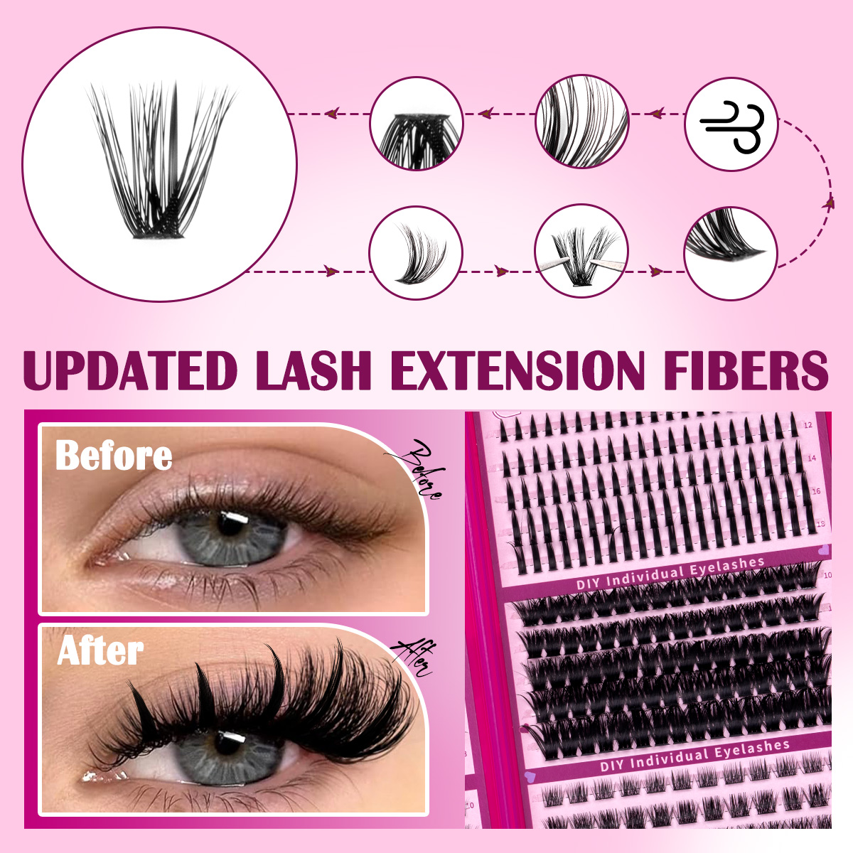 DIYまつげクラスターキット 大容量 ソフトラッシュ フェイ - Faux Mink Lash のレビューと価格