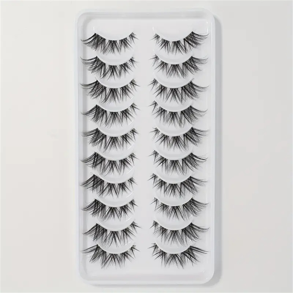 10ペアつけまつげクラスターまつげナチュラルルック、うっすら - Eyelash Extension Wispy Look のレビューと価格