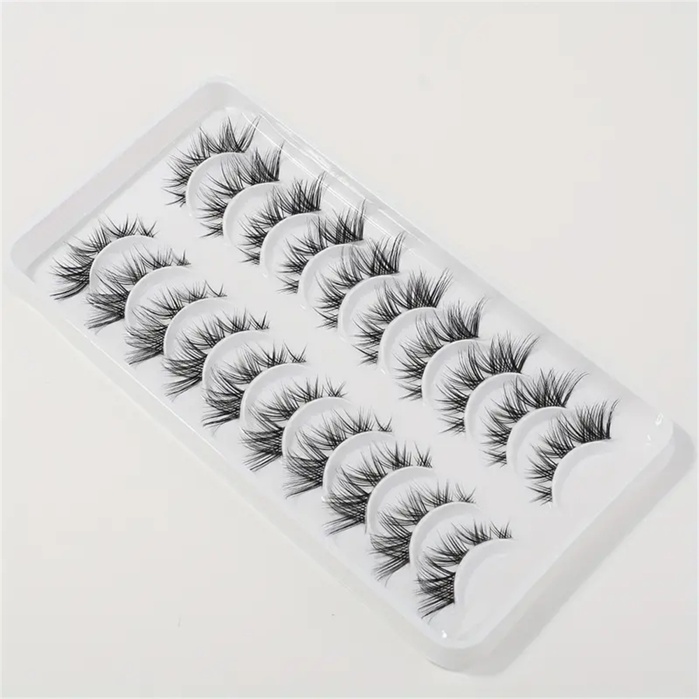 10ペアつけまつげクラスターまつげナチュラルルック、うっすら - Eyelash Extension Wispy Look のレビューと価格