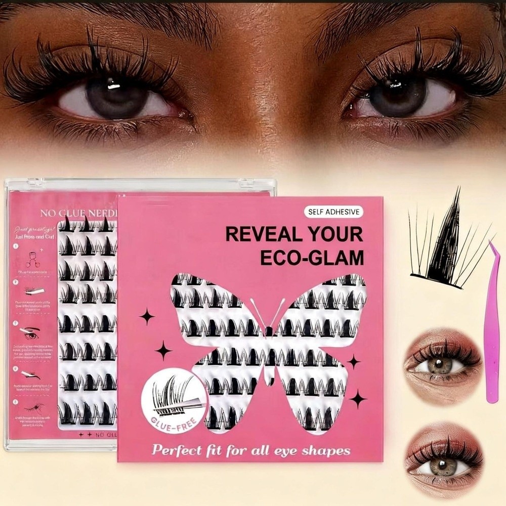 自然な見た目DIYまつげエクステキット ふわふわ 接着剤不要 - Eyelash Extension Natural Look のレビューと価格