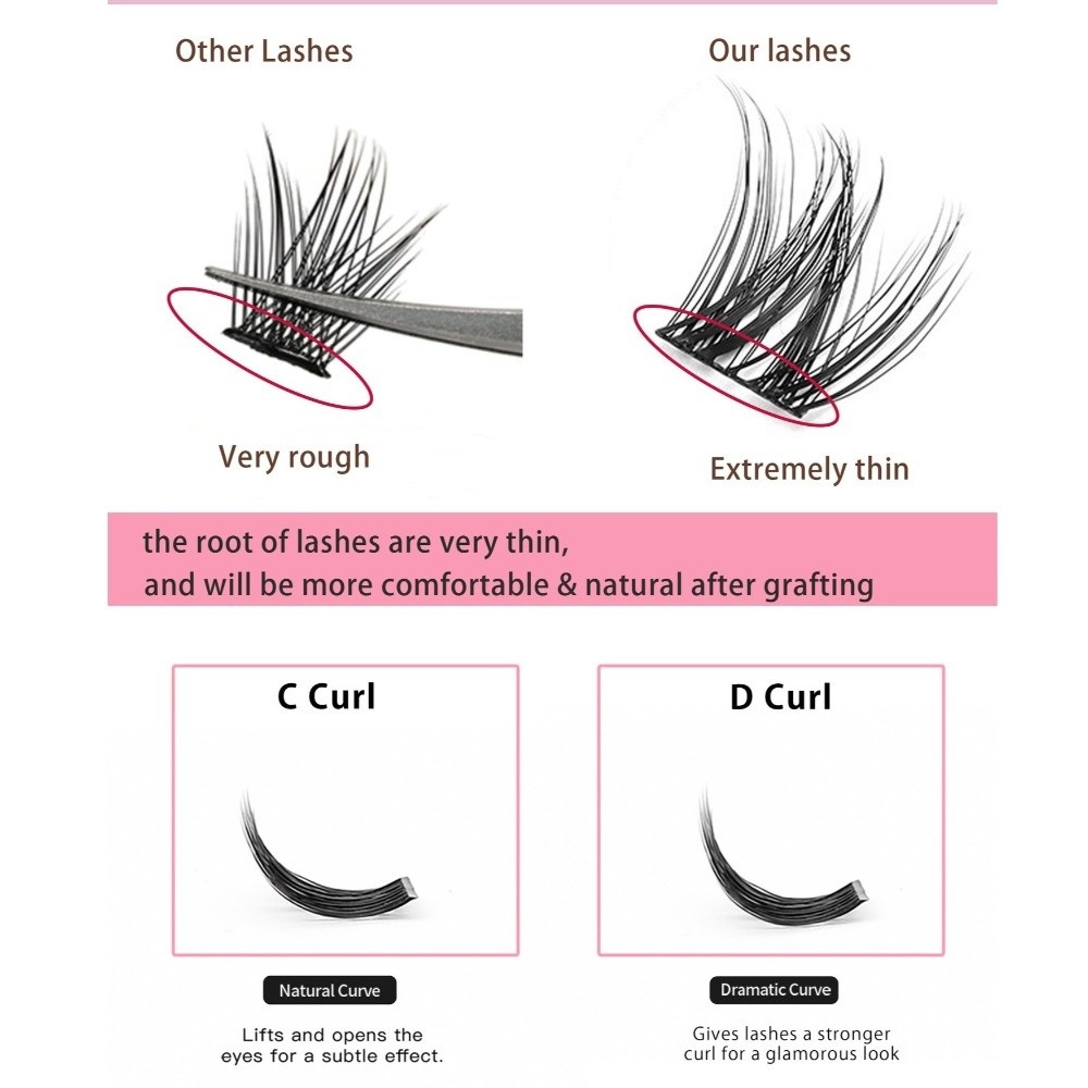 自然な見た目DIYまつげエクステキット ふわふわ 接着剤不要 - Eyelash Extension Natural Look のレビューと価格