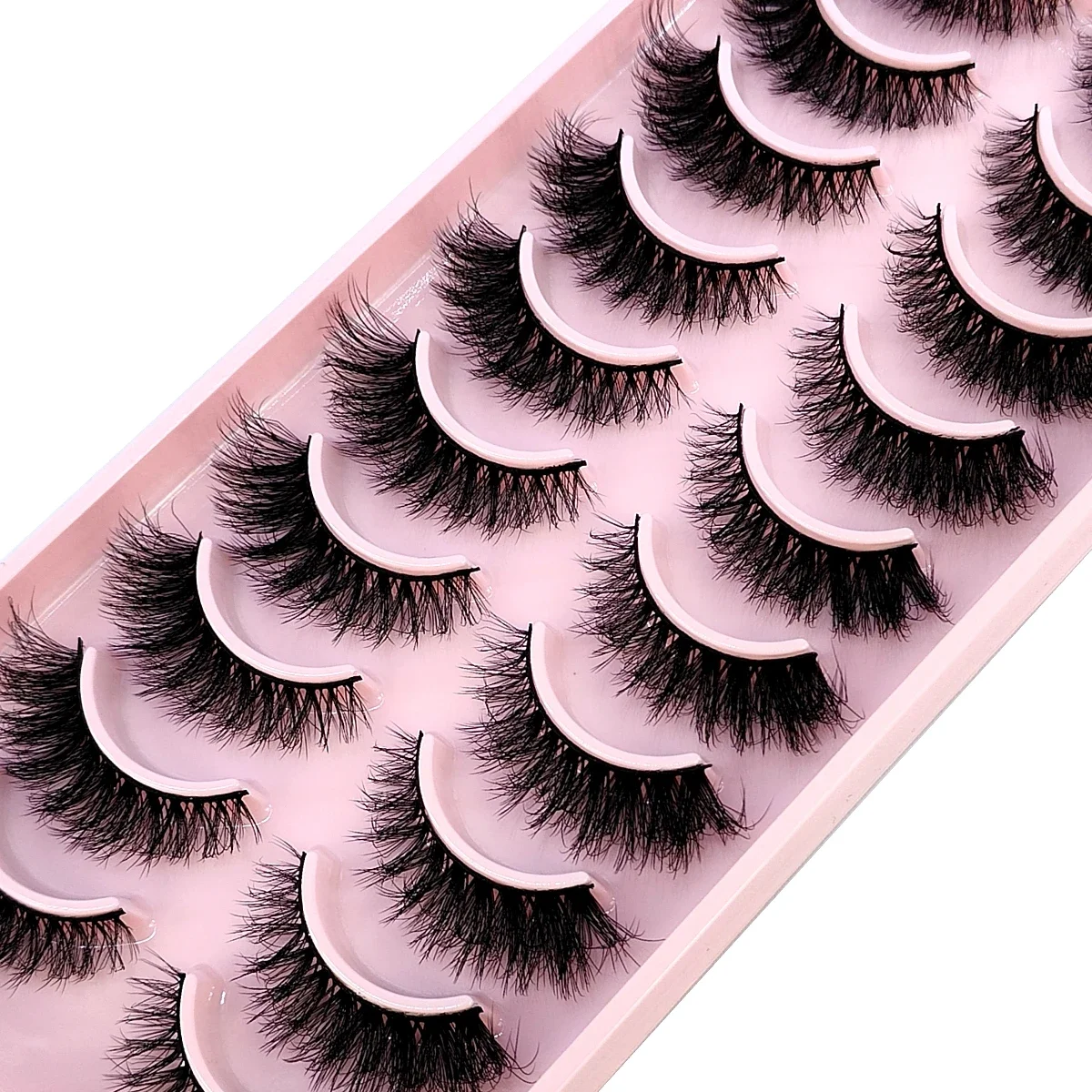 HBZGTLAD 10 ペア 3D ミンクヘアつけまつげナチ - Eyelash Extension For Big Eyes のレビューと価格