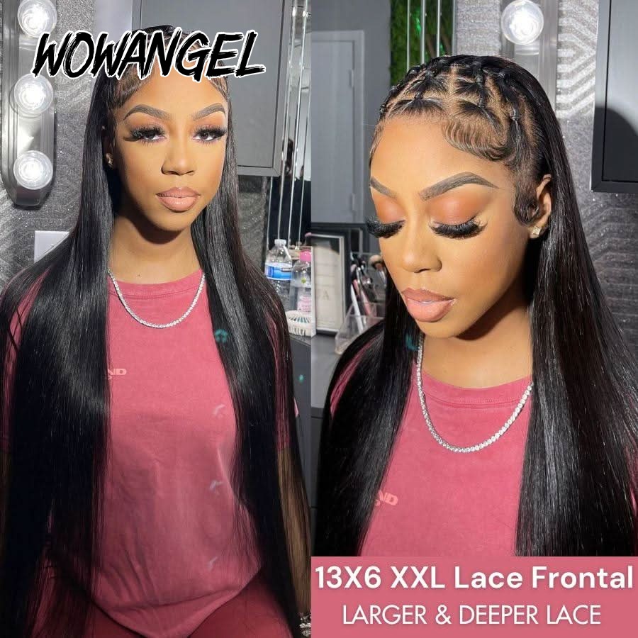 WOWANGEL ストレートレースフロントウィッグ 100% - Eyelash Extension Natural Look のレビューと価格