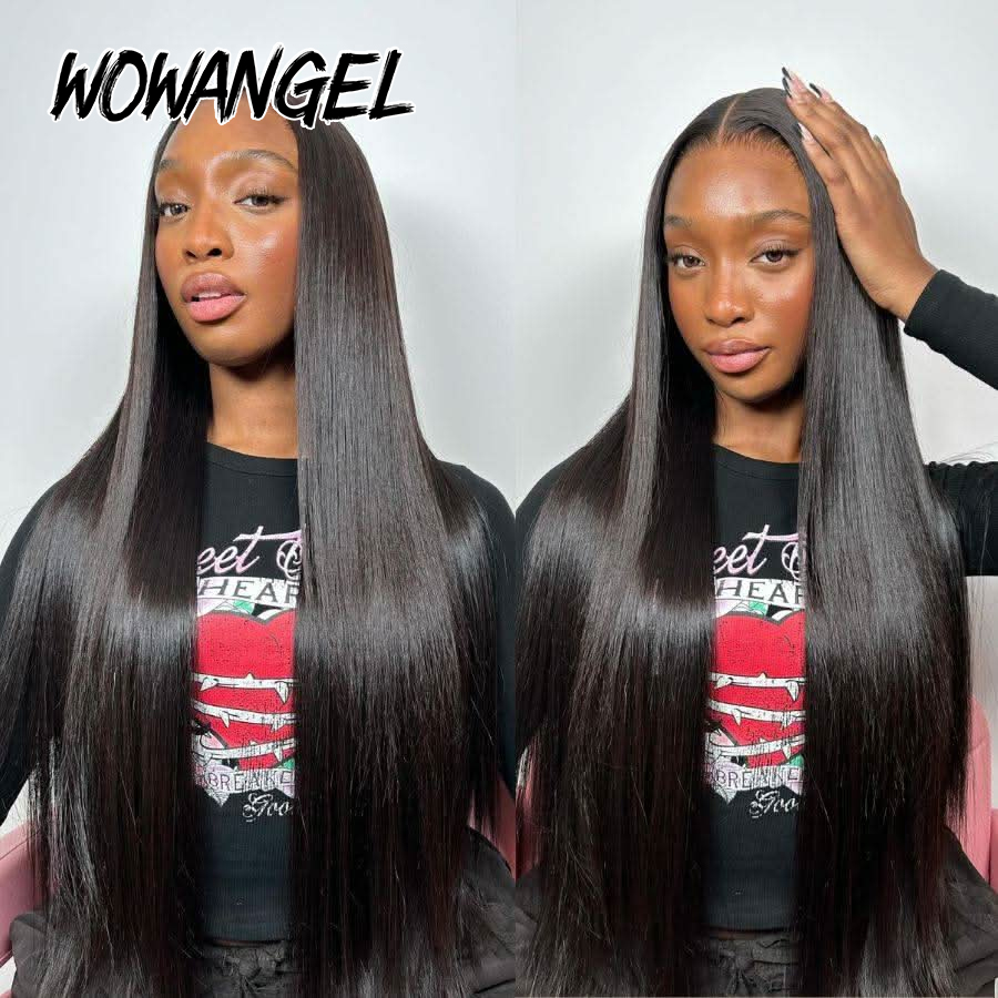 WOWANGEL ストレートレースフロントウィッグ 100% - Eyelash Extension Natural Look のレビューと価格