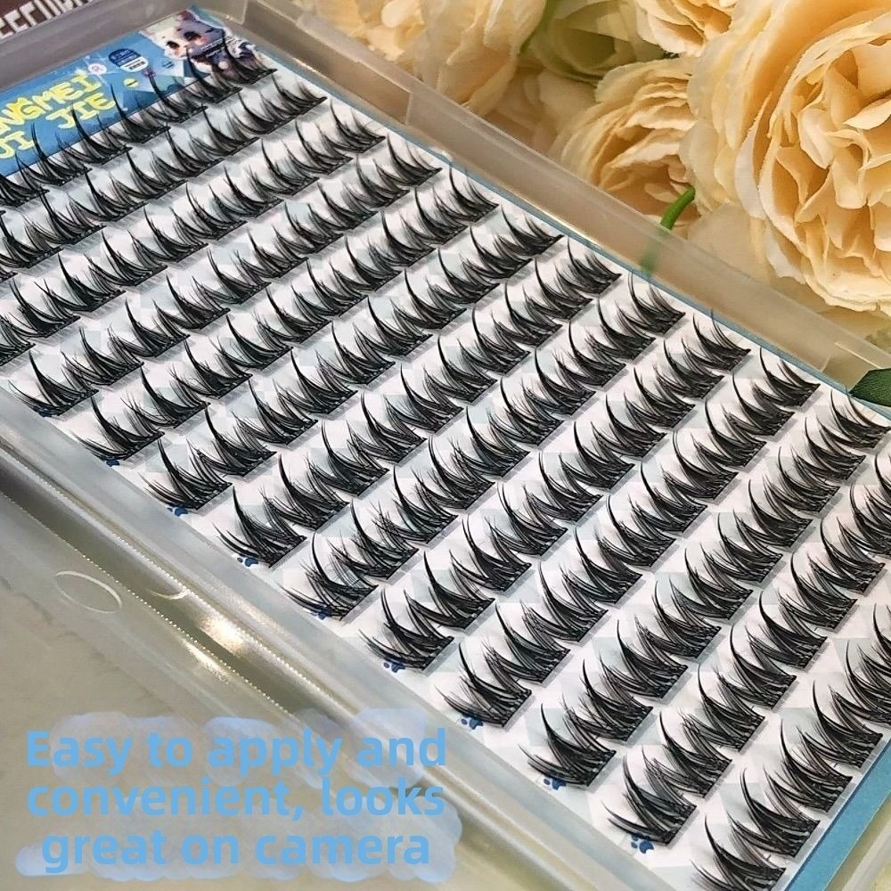 100/130/200 クラスターブラック自己粘着つけまつげ - Eyelash Extension No 11 のレビューと価格