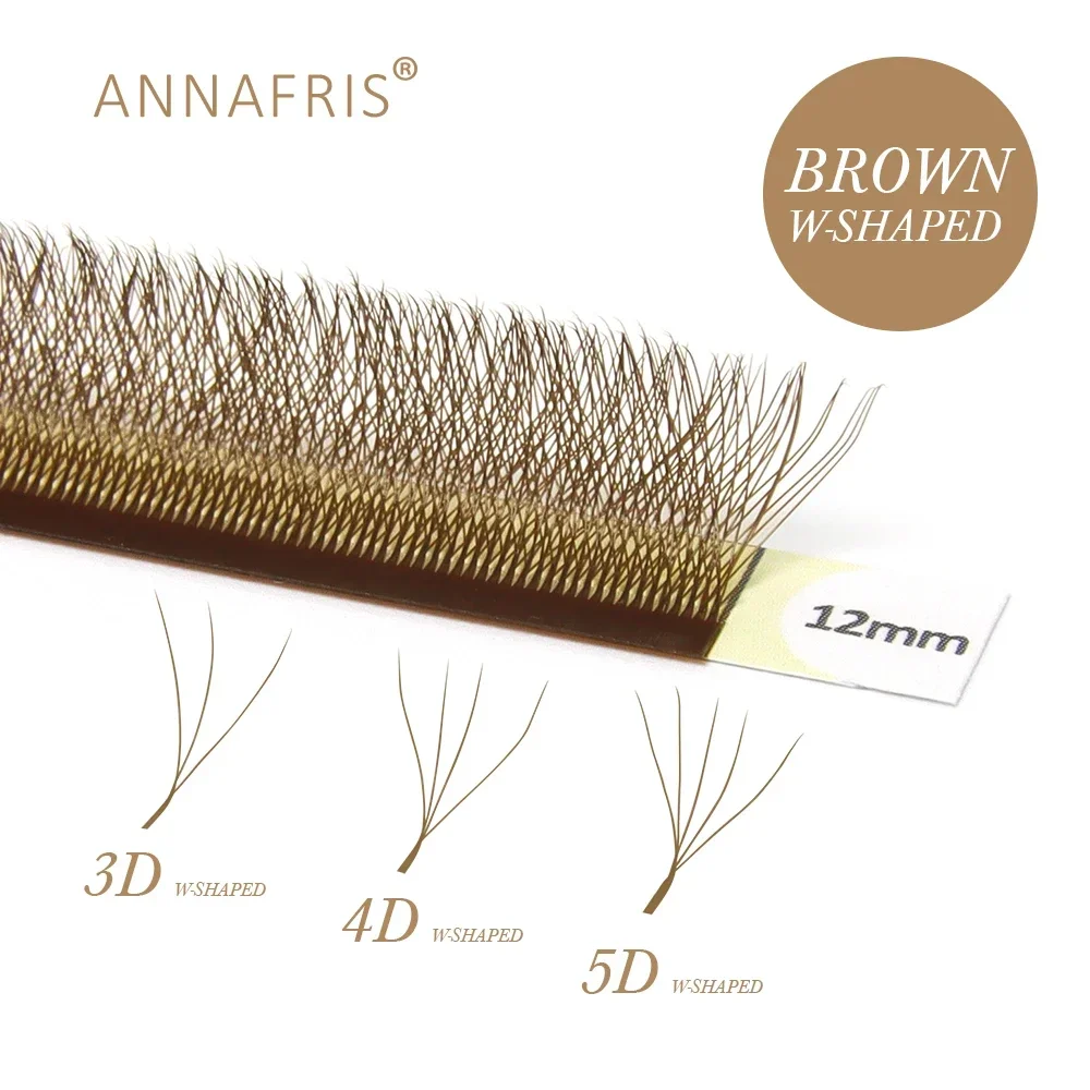 ANNAFRIS ブラウン W シェイプラッシュエクステンシ - Eyelash Extension Yelix のレビューと価格
