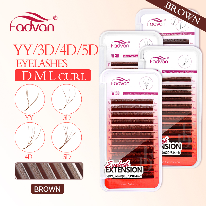 FADVAN ブラウン 4D/3D/5D まつげ W シェイ - Eyelash Extension Yelix のレビューと価格