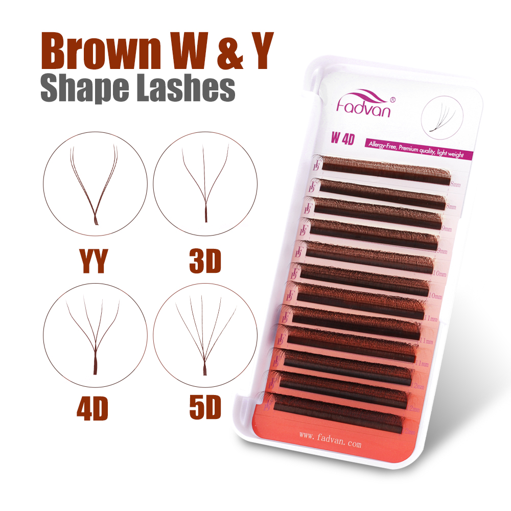 FADVAN ブラウン 4D/3D/5D まつげ W シェイ - Eyelash Extension Yelix のレビューと価格