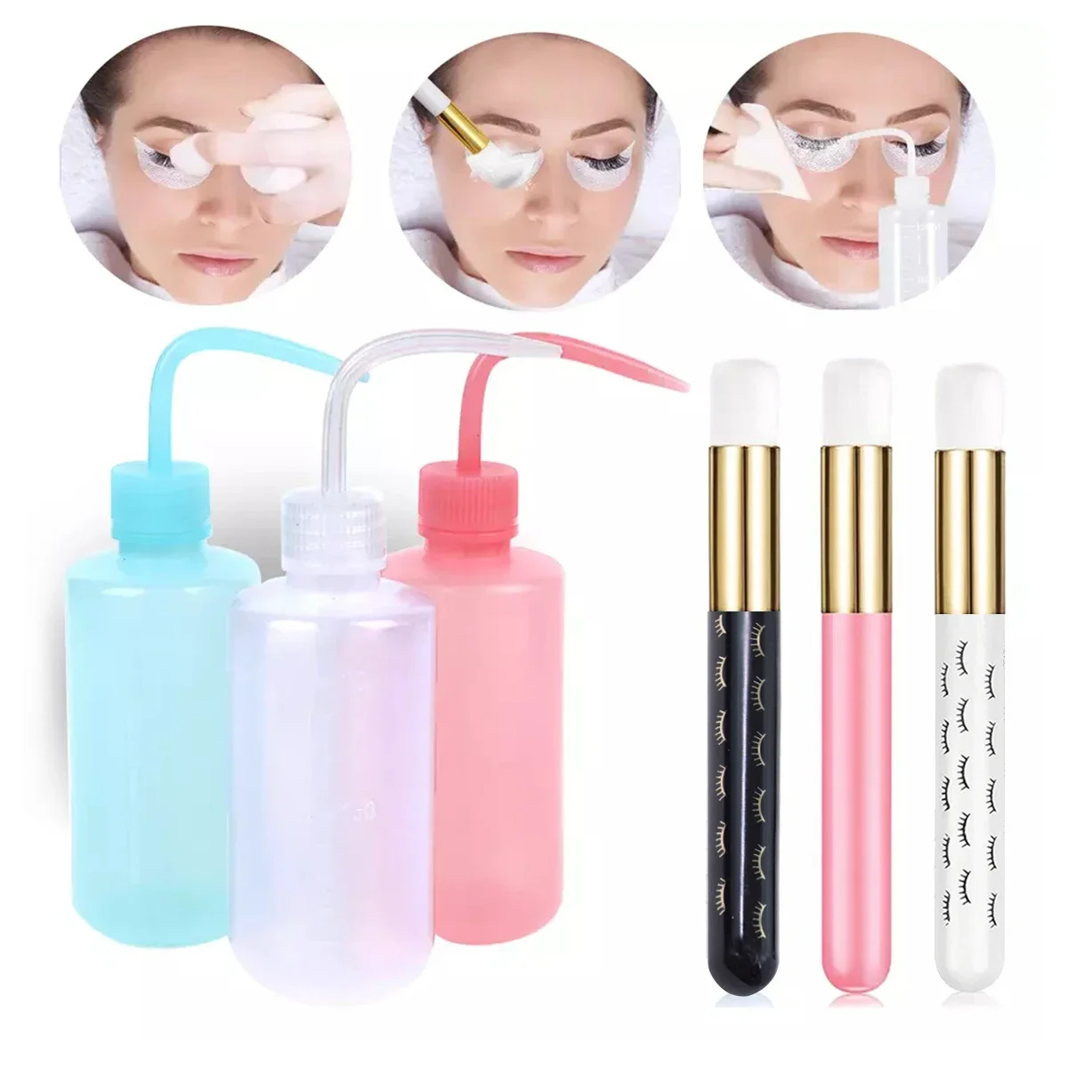 まつげエクステンションクリーニングボトルリムーバー洗濯ラッシ - Eyelash Extension Wash Kit のレビューと価格