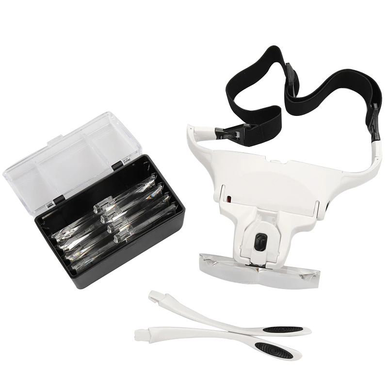 5 レンズ虫眼鏡 LED ライトランプヘッドヘッドバンド拡大 - Eyelash Extension With Glasses のレビューと価格