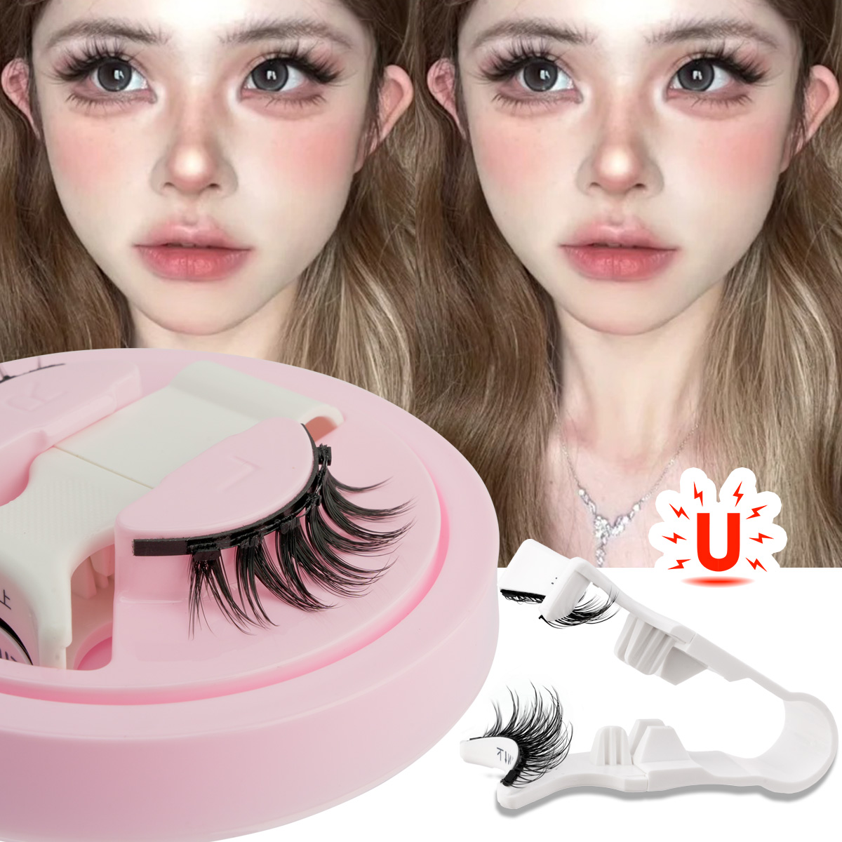 新しい 1 ペア磁気まつげ手作り 3D ふわふわフェイクミン - Faux Mink Lash のレビューと価格