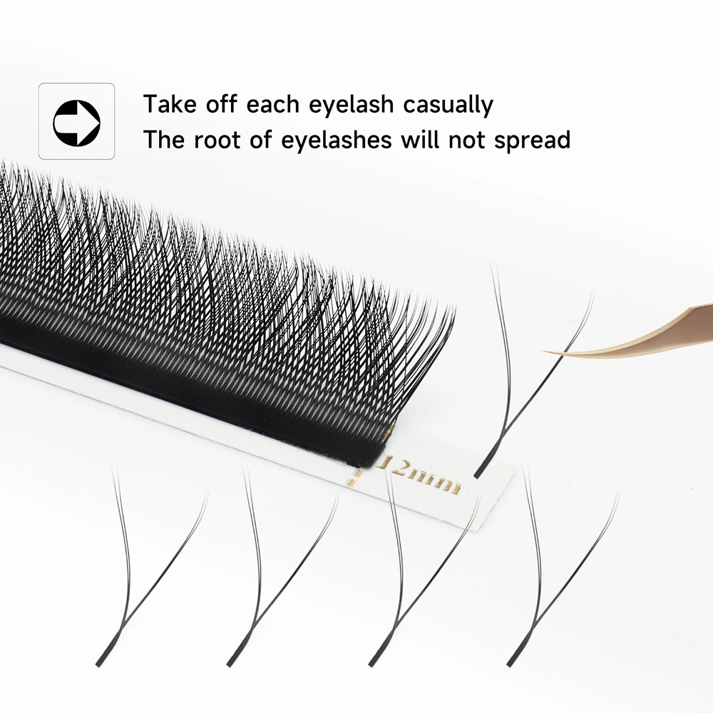 個々のまつげエクステ,XIUSUZAKI-Wの形,自動開花, - Eyelash Extension Yelix のレビューと価格