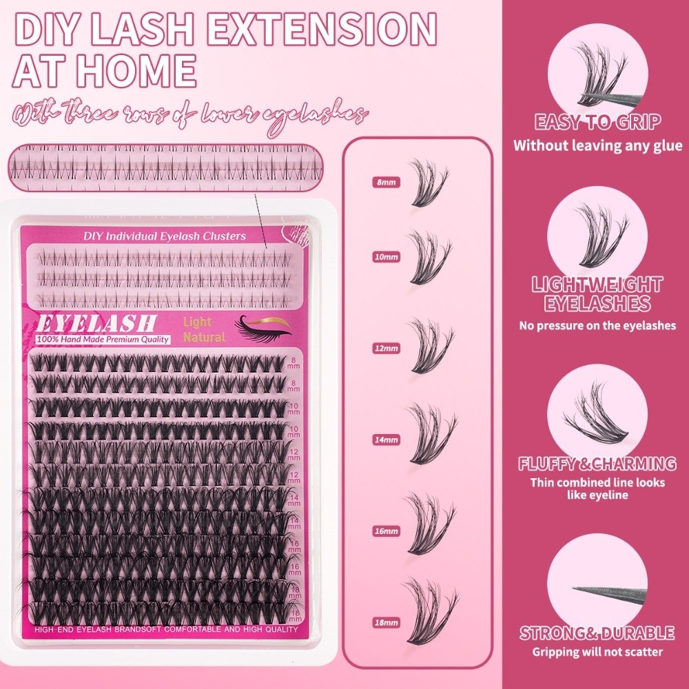8-18mmの長さのつけまつげ、ナチュラルな見た目、ウィスピ - Eyelash Extension Natural Look のレビューと価格