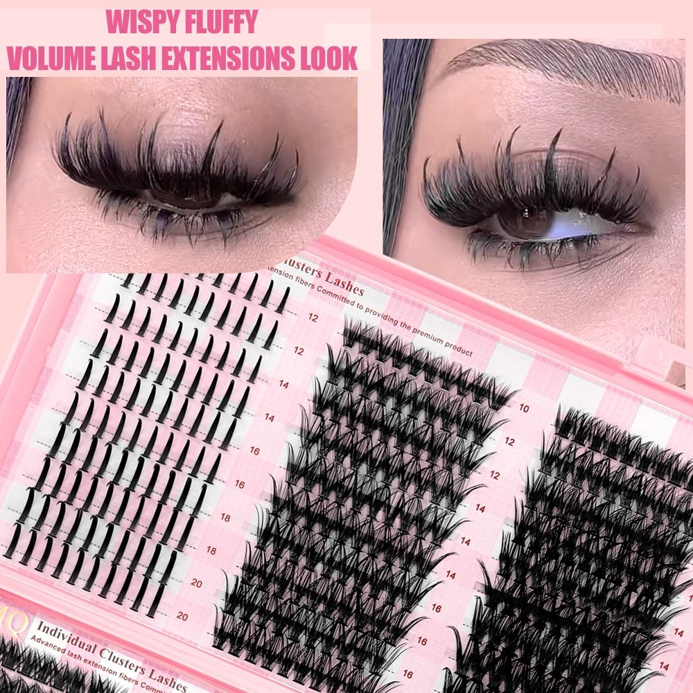 9-16mmの長さのつけまつげ、3Dボリュームナチュラルルッ - Eyelash Extension Wispy Look のレビューと価格