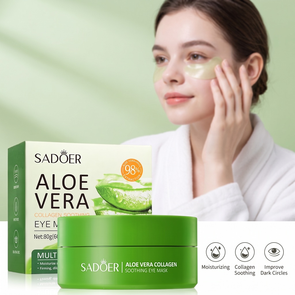 60 個アロエベラコラーゲンアイマスク抗くま目袋保湿抗しわア - Eye Pad Collagen のレビューと価格