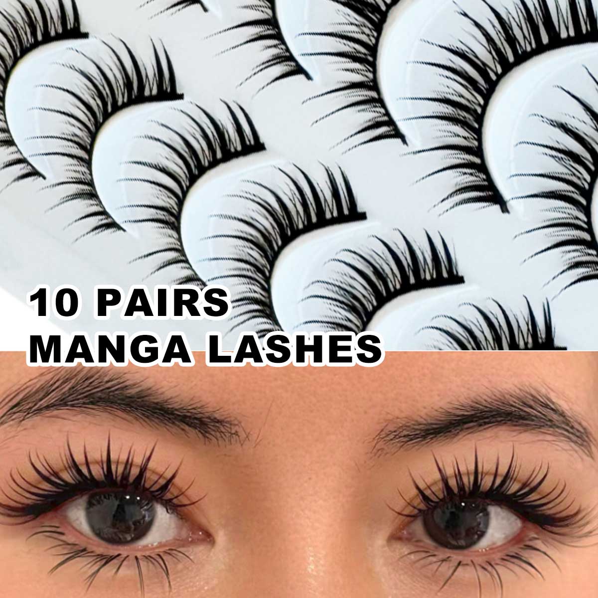 10ペア タイ風キャットアイラッシュ ナチュラルウェットルッ - Eyelash Extension Wet Look のレビューと価格